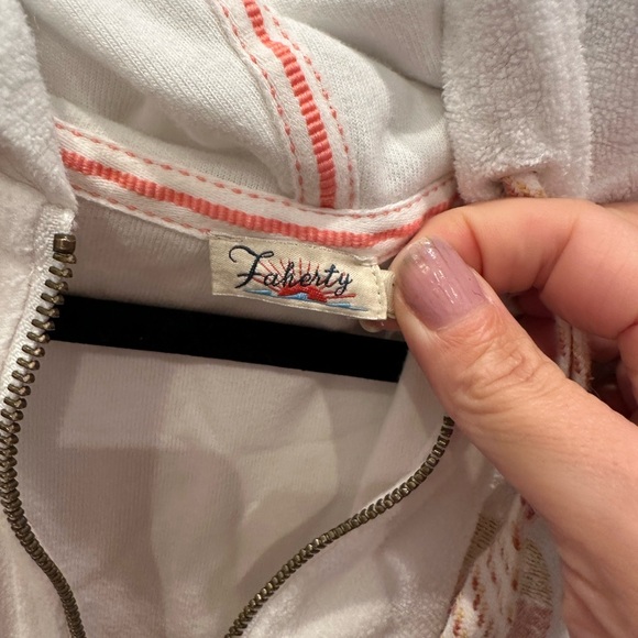 Faherty-white, hooded, towel material sweatshirt-xl - Picture 3 of 3